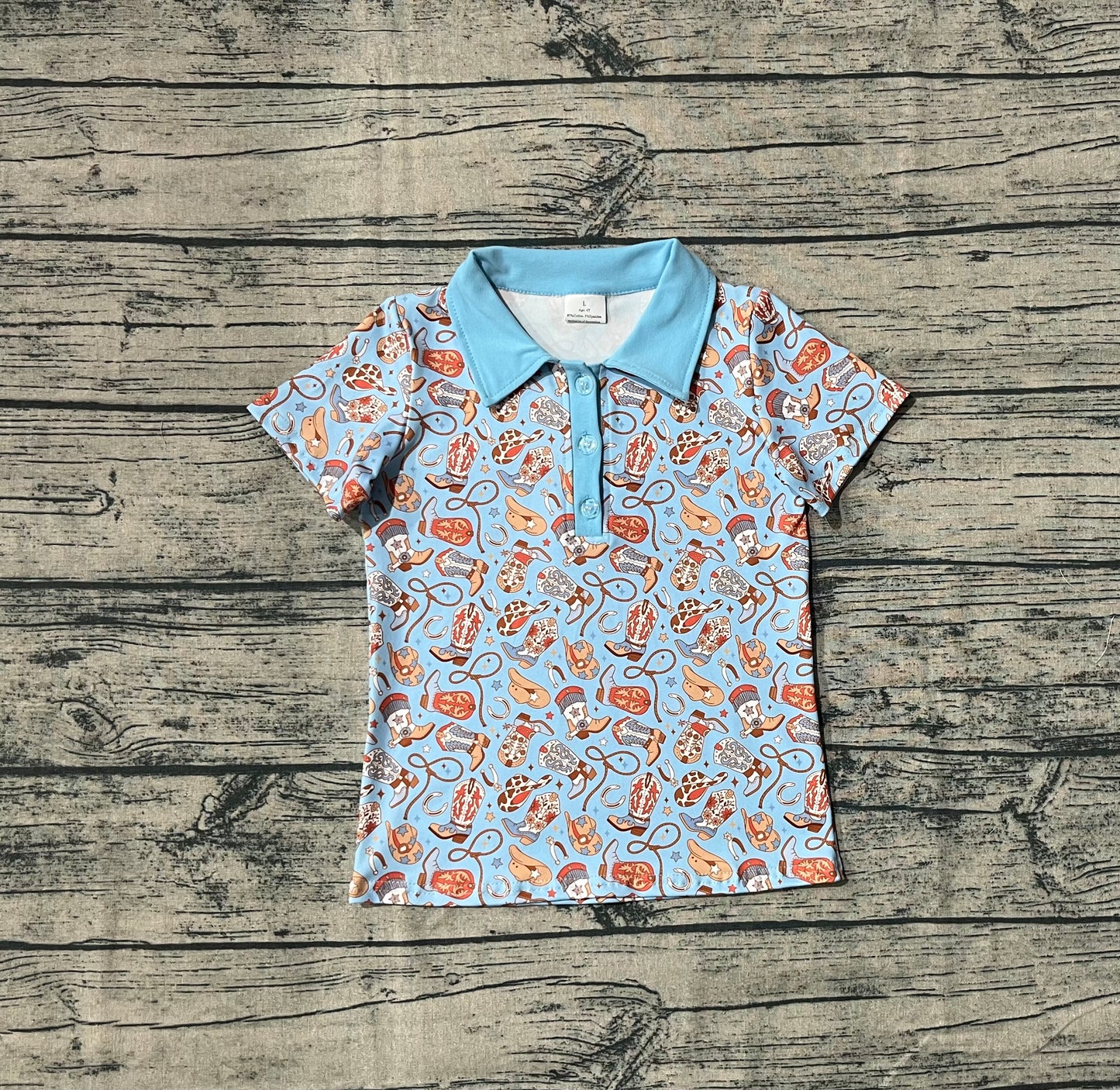 BT1238 western boots boy top t-shirt 202505 preorder