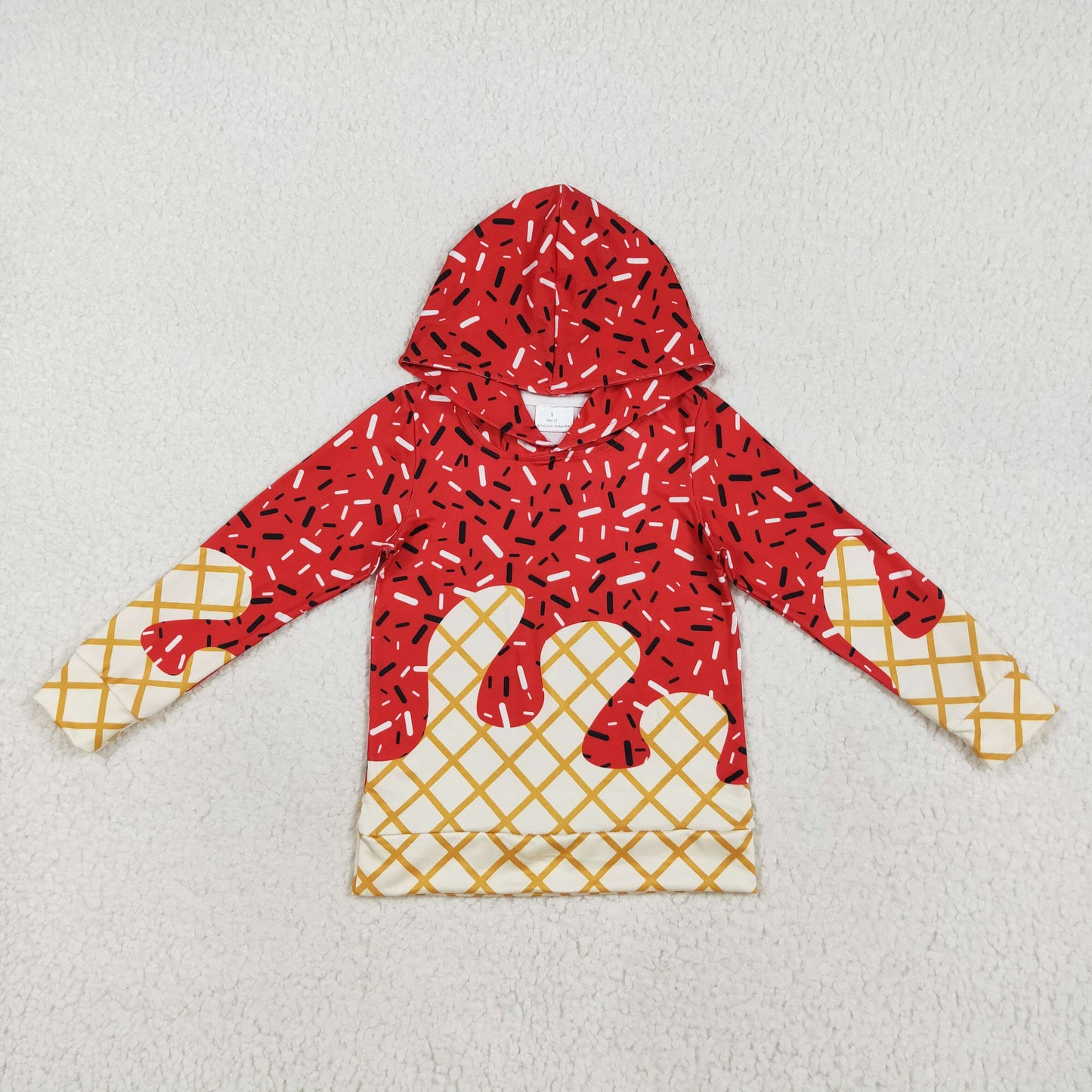 BT1272 western splatter ice cream drip girl hoodie top coat camo pullover 202507 RTS