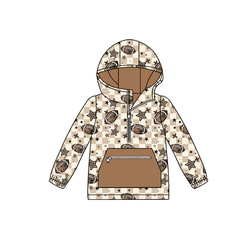 BT1318 Hoodie football long sleeve boy top coat pullover 202508 preorder