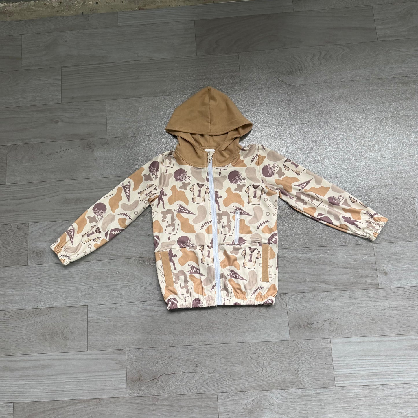 RTS BT1570 Camo Print Zip Up Hoodie Girls Jacket Outfit 202608