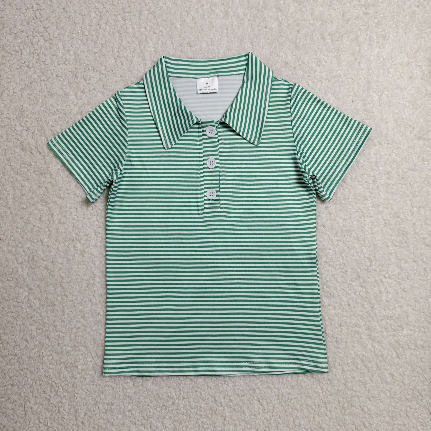 BT1832 stripe green western boy top 202607 RTS
