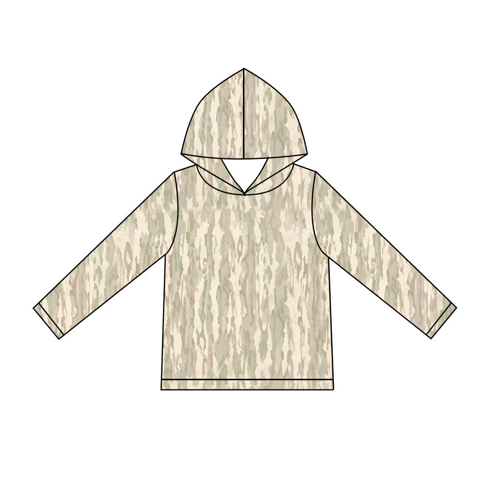 Preorder (moq 5) BT2004 Baby Boy Clothes Camo Print Long Sleeve Hooded Top