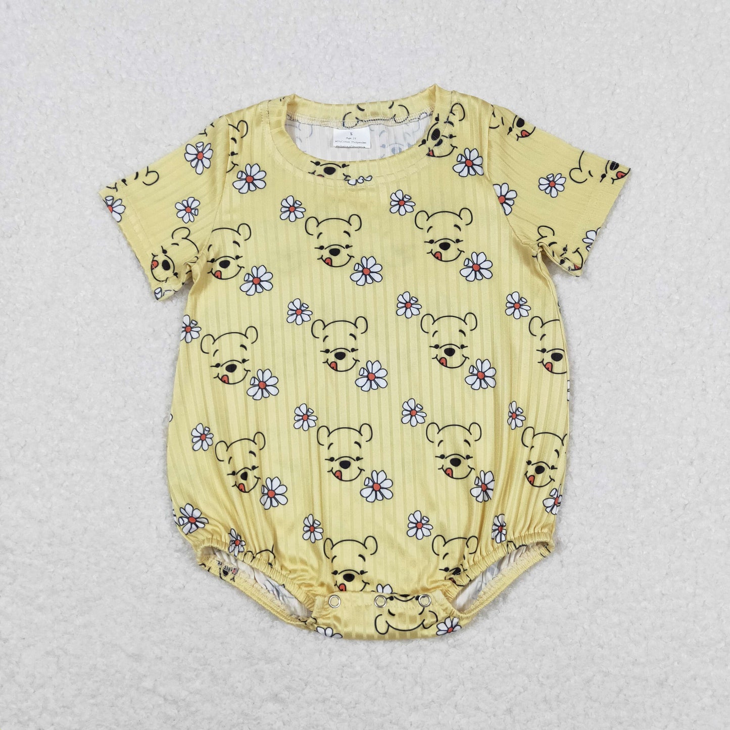 SR1432 bear teddy flower girl romper 202405 RTS