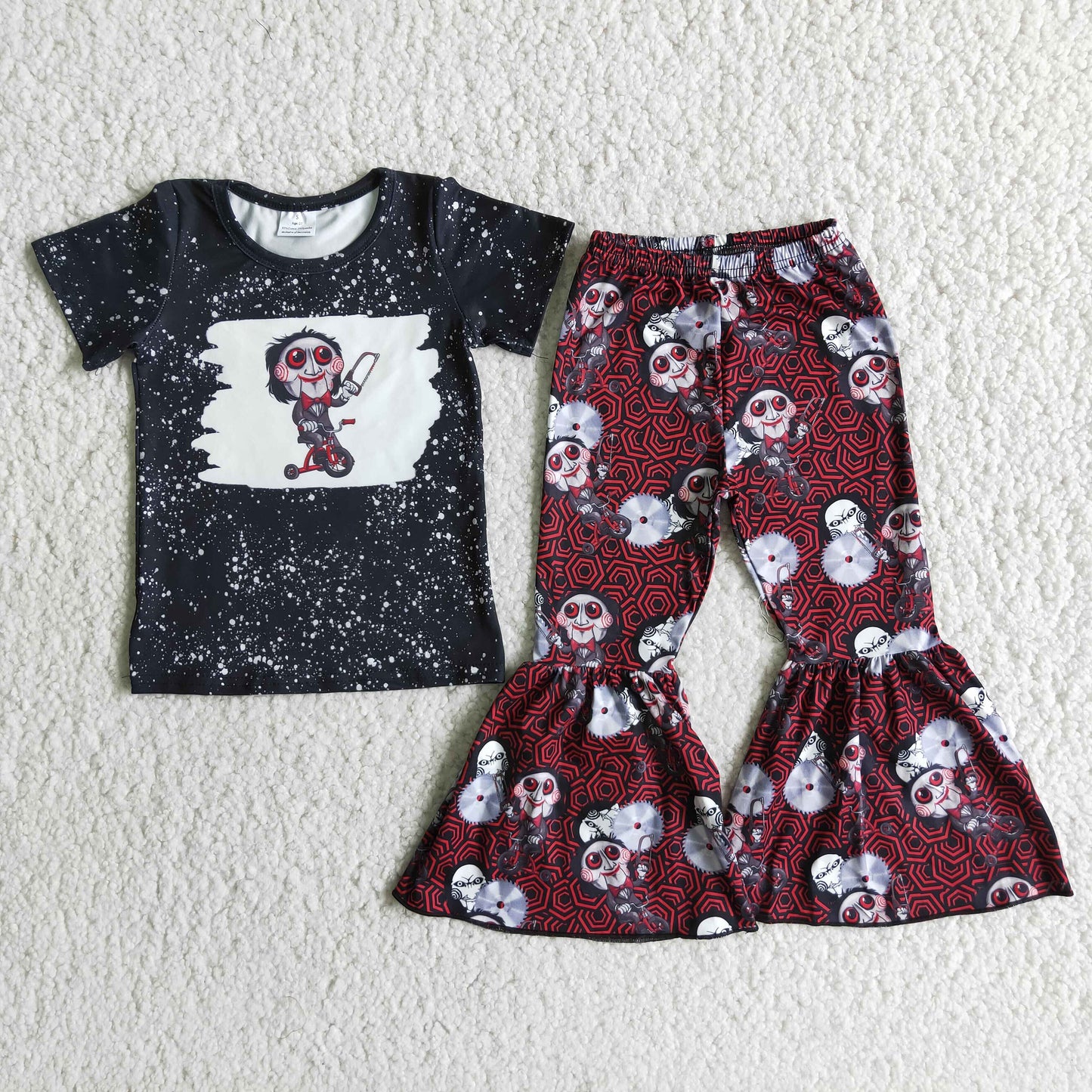 promotion RTS E2-17 knife short sleeve bell pant outfit 202408