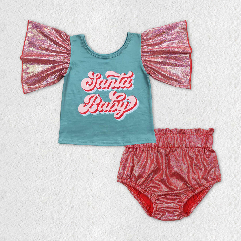 GBO0181 Christmas santa babe girl bummies outfit 202411 RTS