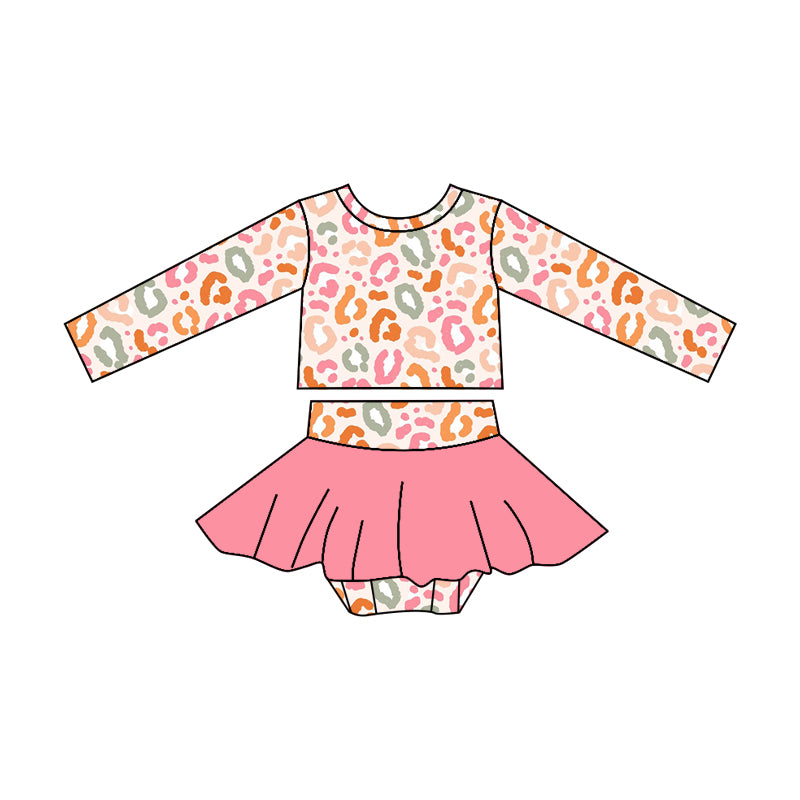 GBO0236 western leopard long sleeve girl shorts outfit preorder 20231130