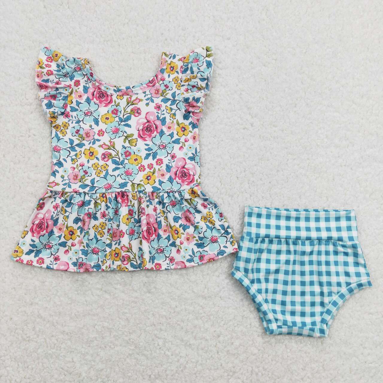 GBO0257 flowers bummies girl outfit 202402 rts