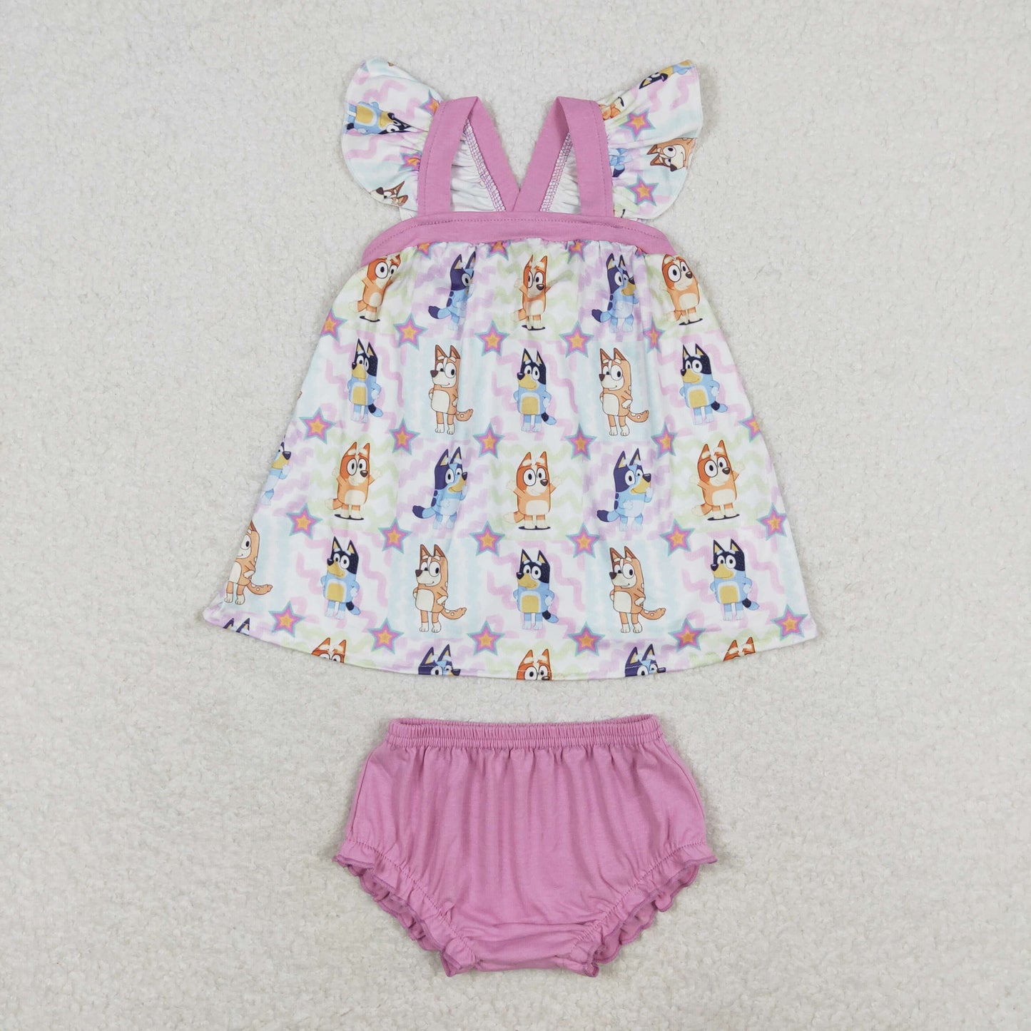 GBO0333 flower dog shorts girl summer outfit 202405 RTS sibling