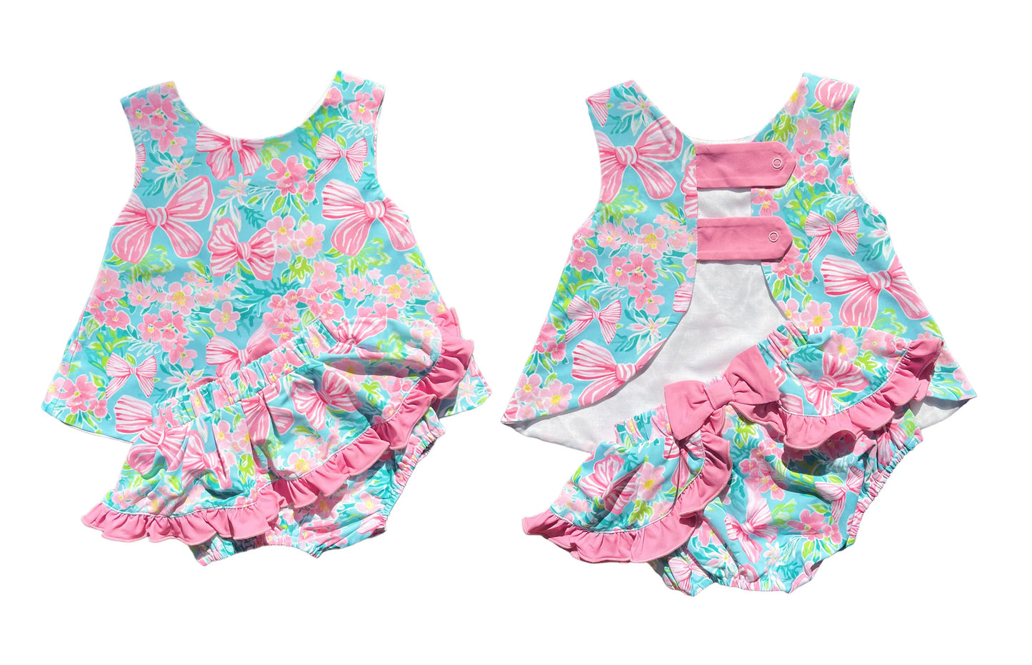GBO0463 preorder ruffle flowers shorts summer girl bummies outfit 202501