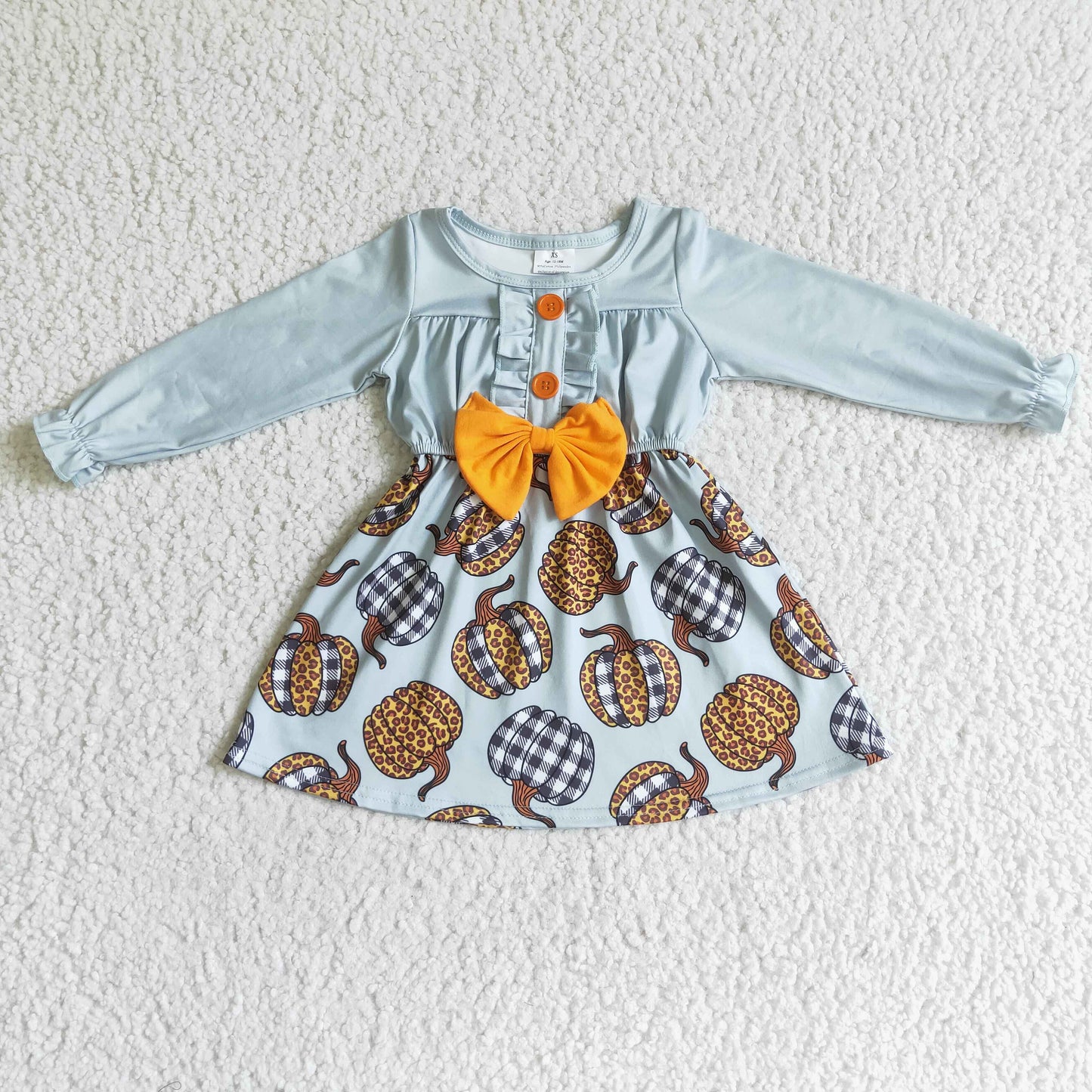 promotion GLD0007 Halloween pumpkin long sleeve girl dress RTS 202408