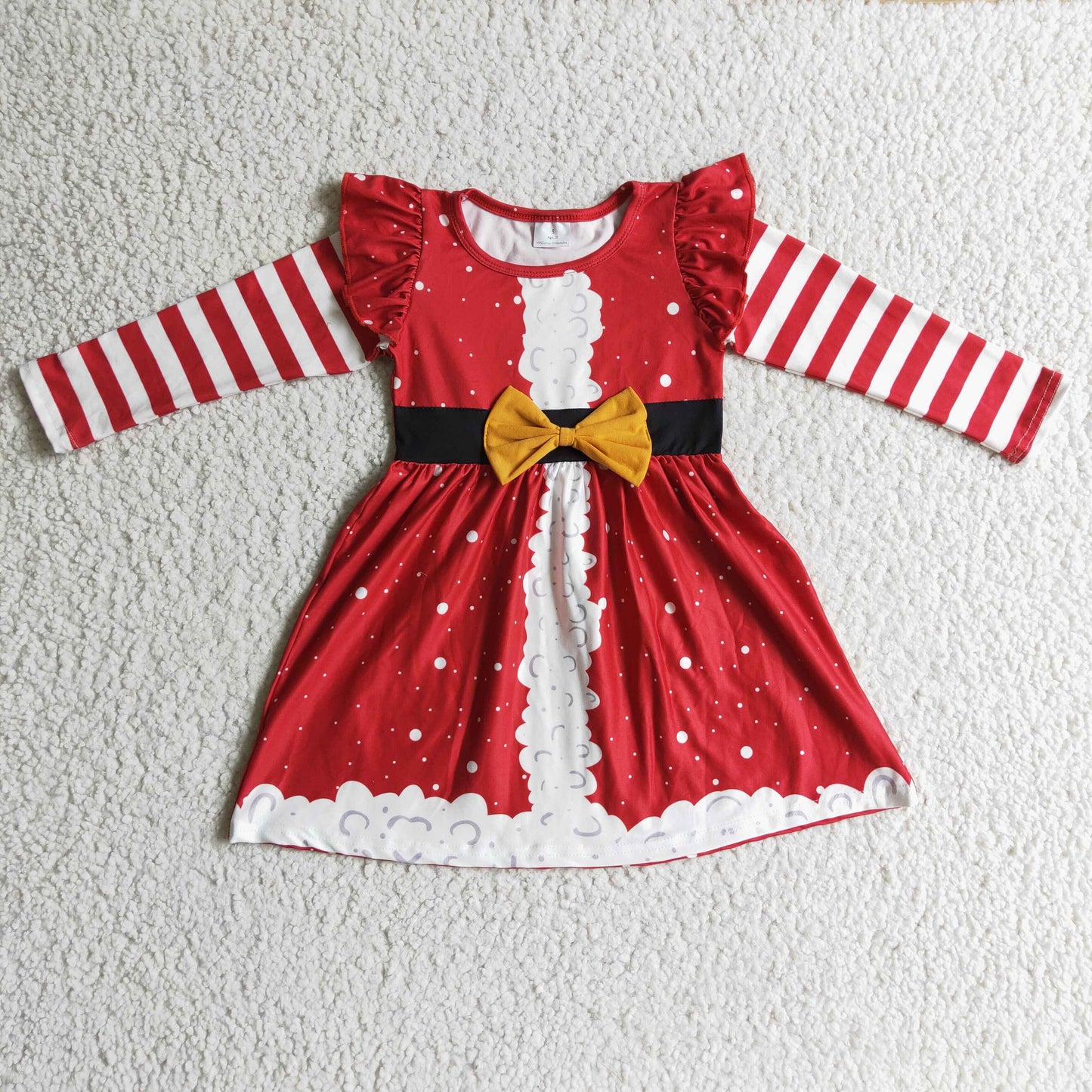 promotion price GLD0146 RTS long sleeve christmas red princess GIRL dress 20230612