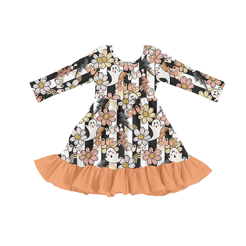 GLD0285 flower long sleeves western girl dress preorder 20230630