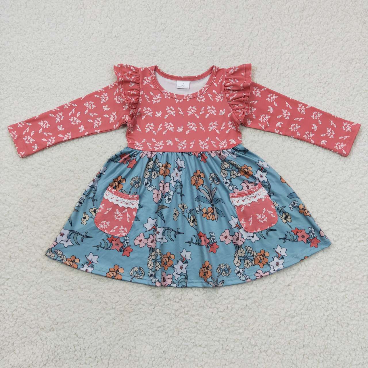 GLD0338 flower long sleeve girl dress 20230920 RTS