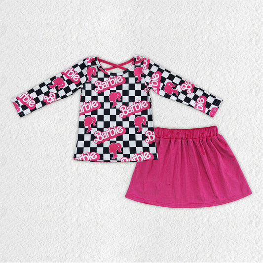组合GLD0342 pink barbie skirt girl outfit 20230926 RTS