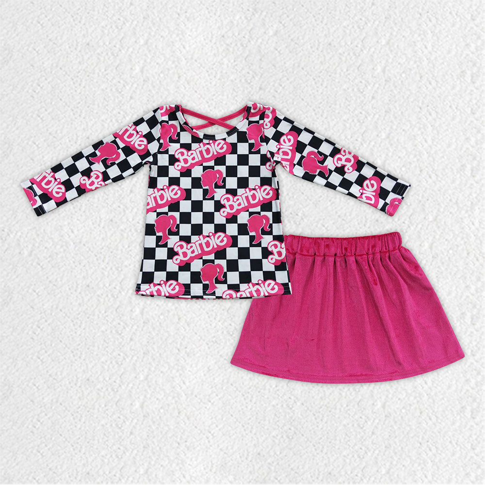 组合GLD0342 pink barbie skirt girl outfit 20230926 RTS