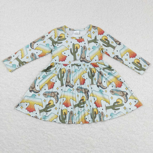 promotion RTS GLD0349 boots birds dress long sleeve girl dress 202501  RTS