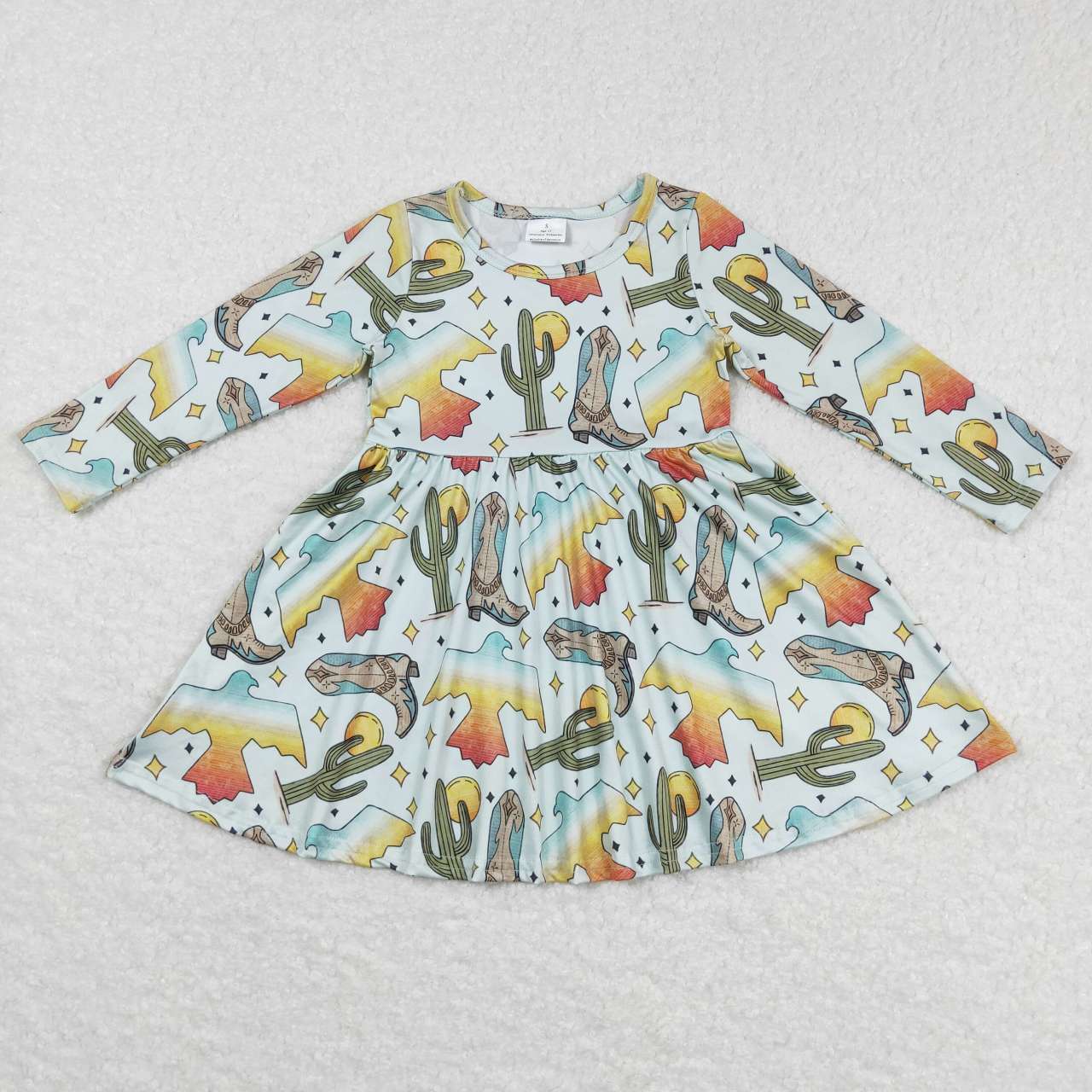 promotion RTS GLD0349 boots birds dress long sleeve girl dress 202501 RTS
