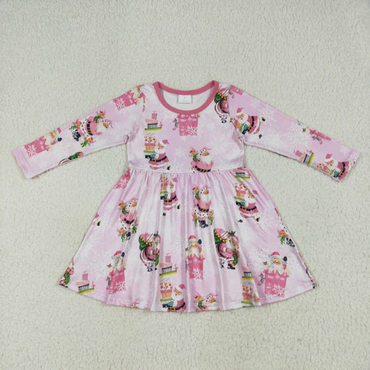 GLD0354 Christmas Santa long sleeve girl dress 202507 RTS