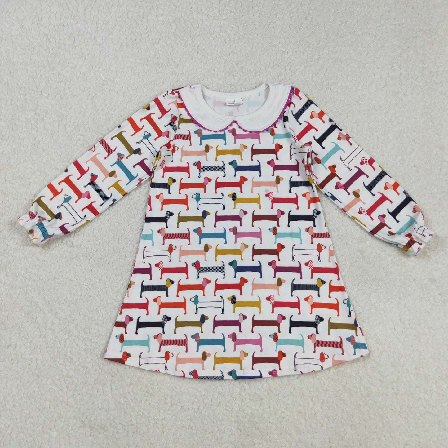 GLD0471 dog long sleeve girl dress 202508 RTS