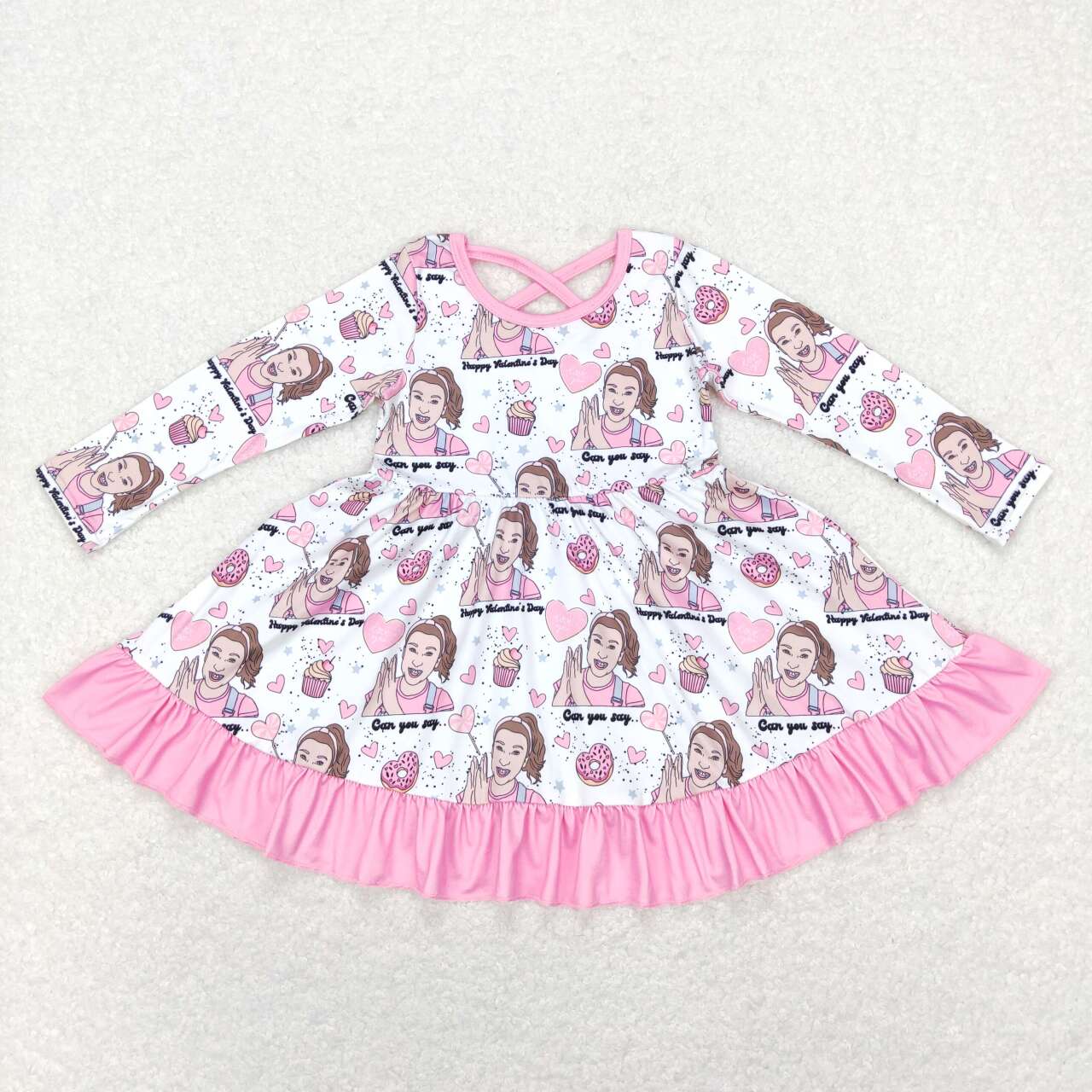 GLD0504 western donut richel back to school love girl dress 202401 RTS