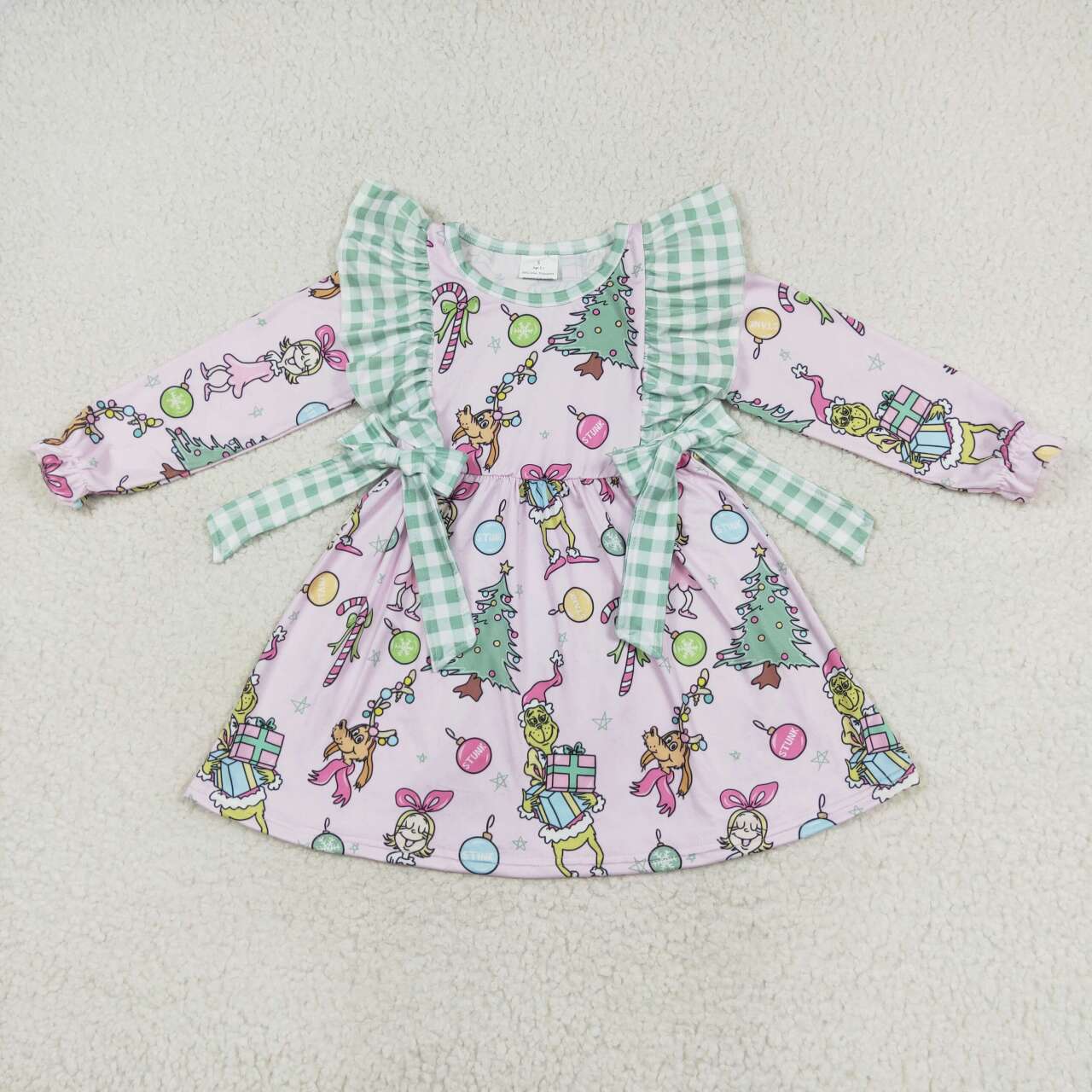 GLD0519 Christmas grinch girl dress 202406 RTS
