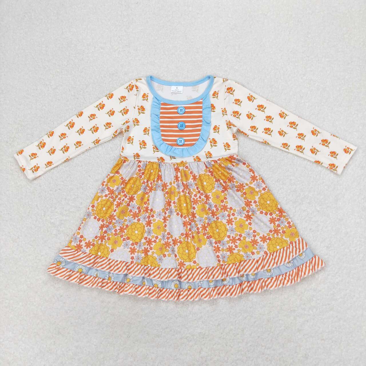 GLD0531 Orange flower girl dress 202406 RTS