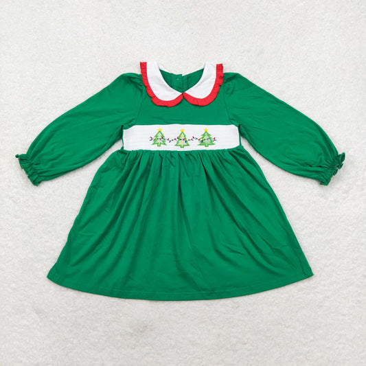 GLD0559 smocked  Christmas girl dress  202408 rts sibling