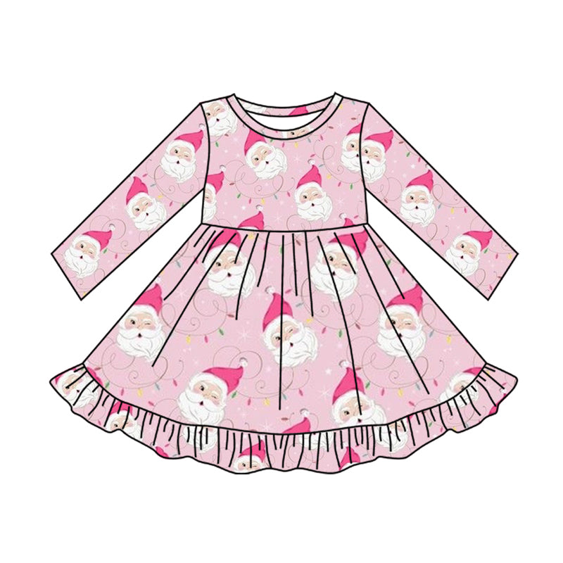 GLD0562 Christmas santa girl dress preorder 202405 sibling