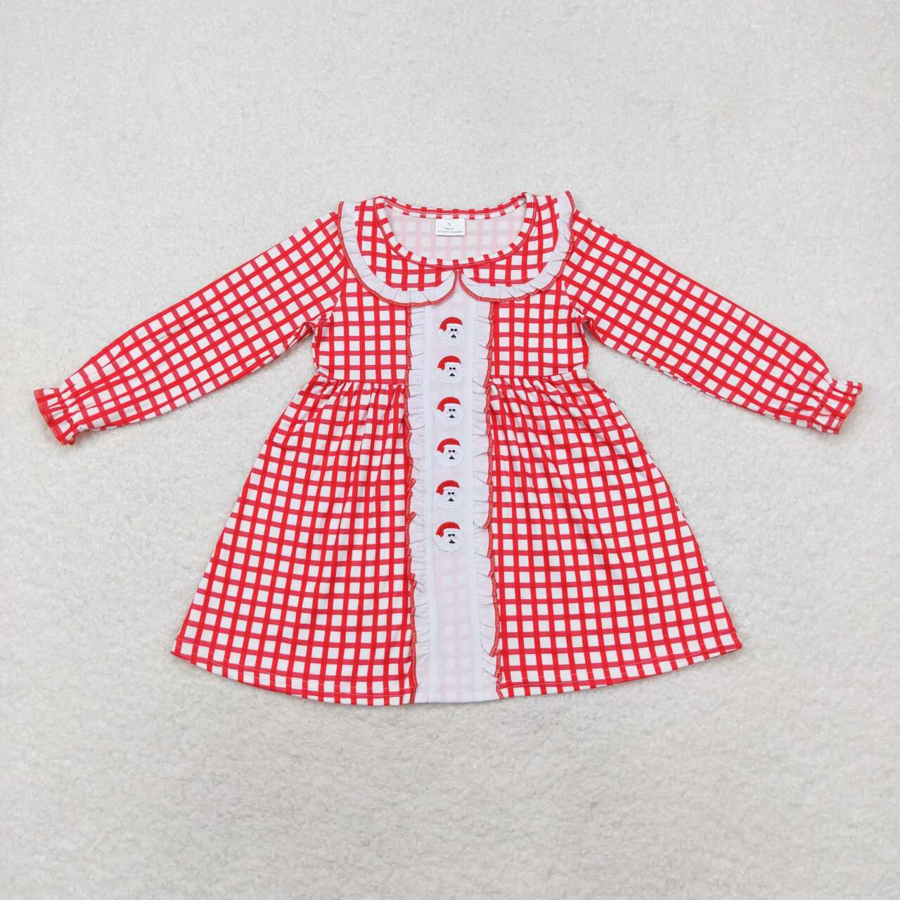 embroidery Christmas santa sibling GLD0612 girl dress 202408