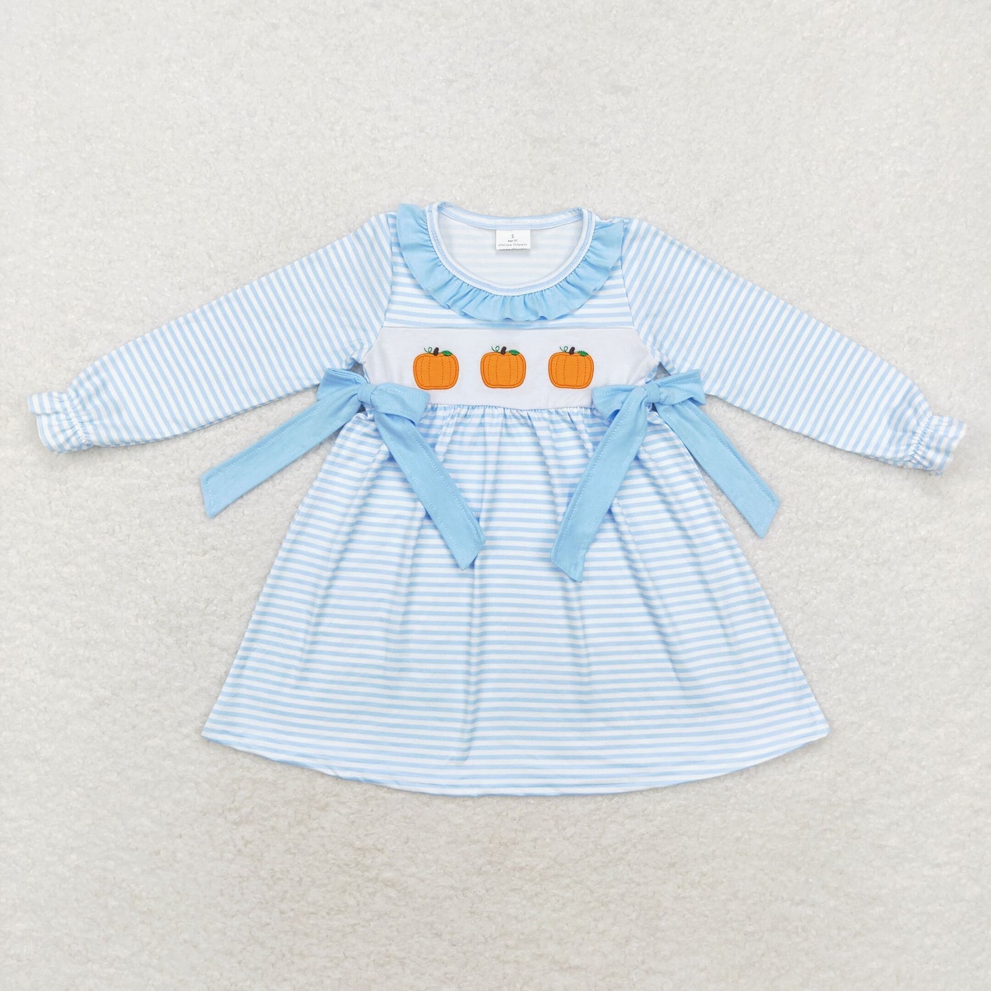 embroidery Halloween pumpkin sibling GLD0614 girl dress 202408 RTS