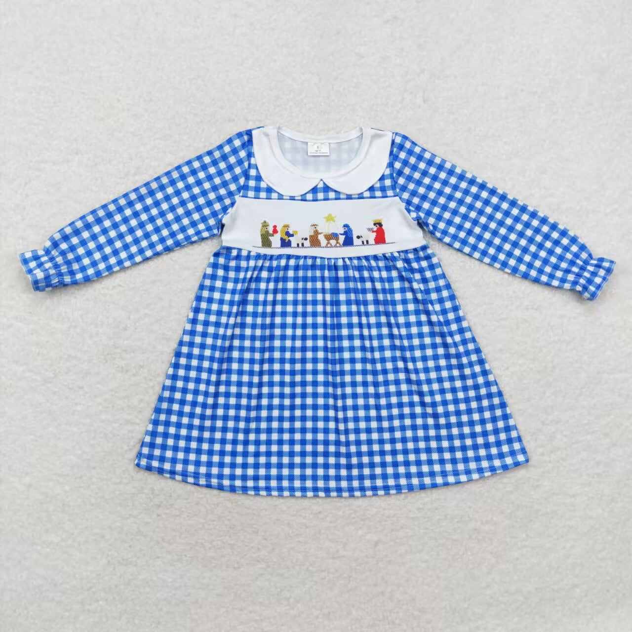 GLD0647 Embroidery printing boutique girl long sleeve dress 202407 RTS