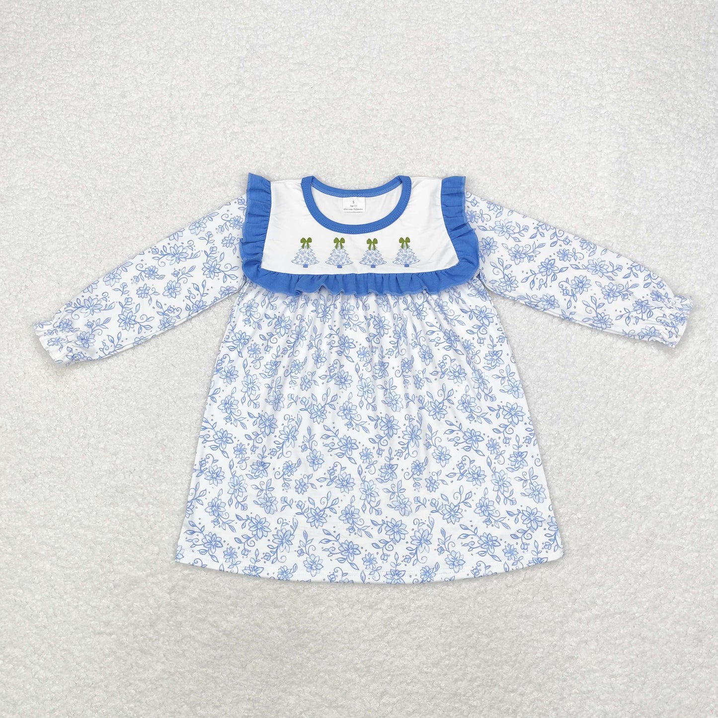 Christmas tree sibling GLD0673 girl dress 202408 RTS