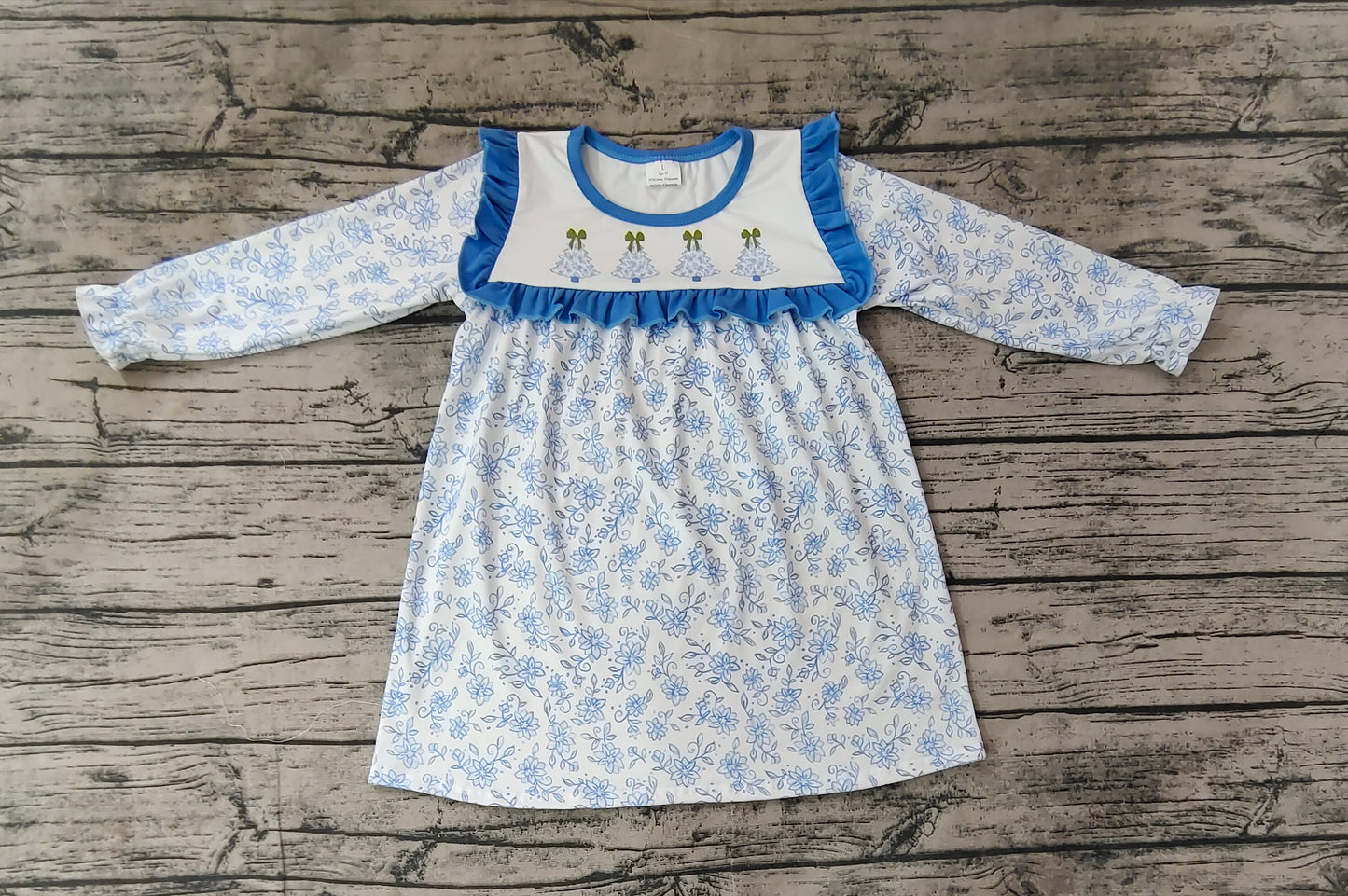 Christmas tree sibling GLD0673 girl dress 202408 RTS