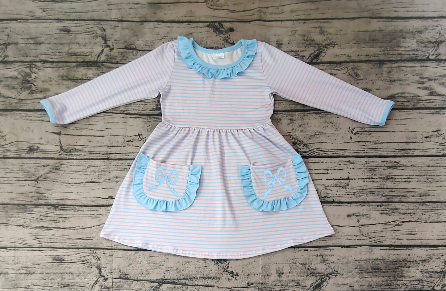 bow sibling GLD0679 girl dress 202410 RTS
