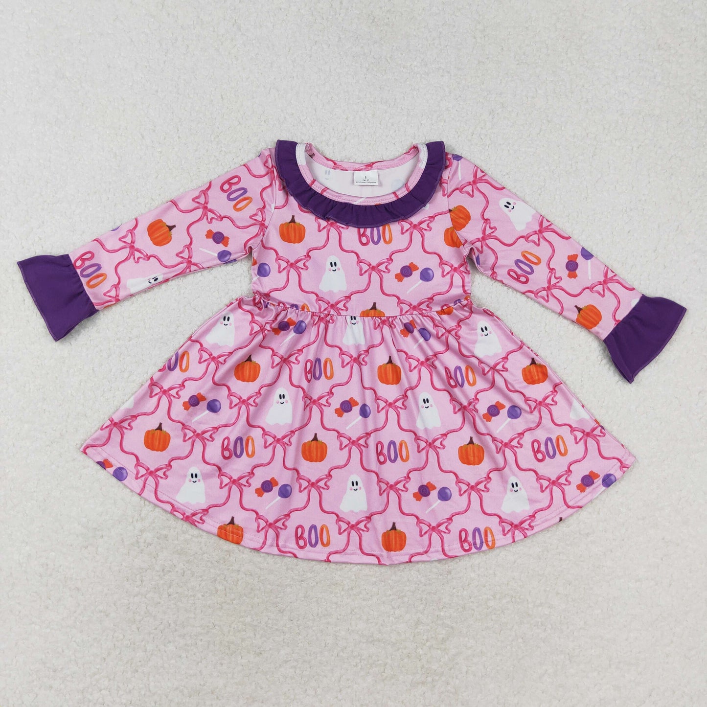 Halloween pumpkin boo purple sibling GLD0691 preorder dress long sleeve ghost 202408