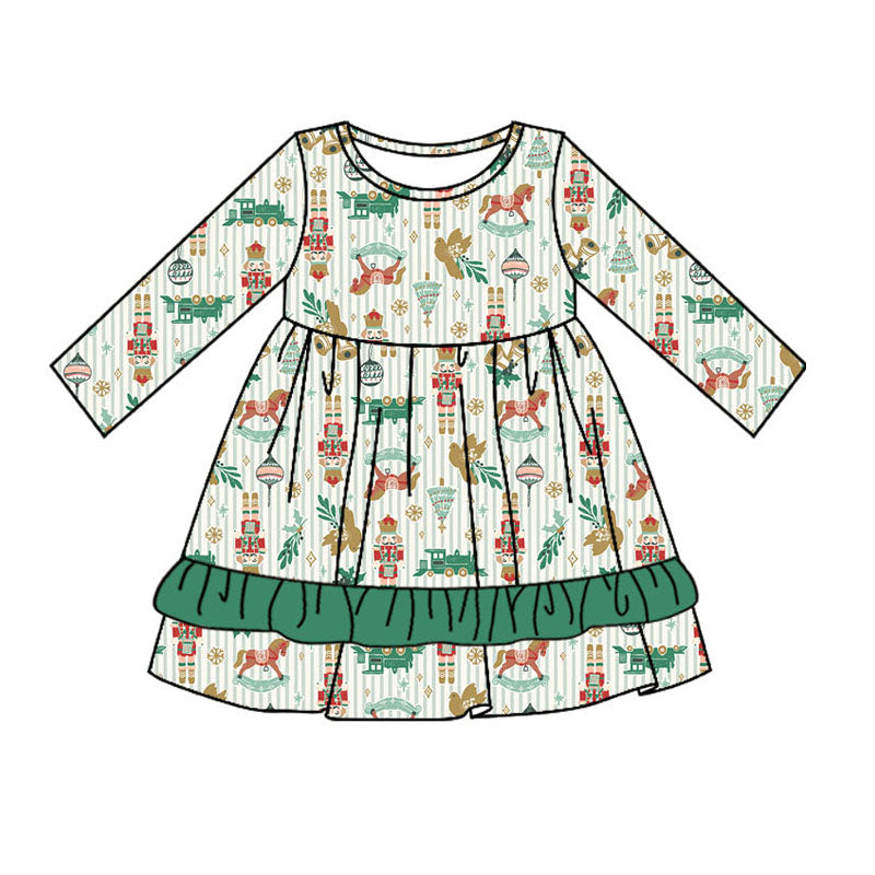 Christmas nutcracker sibling GLD0695 girl dress preorder 202407(