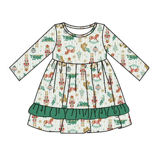 Christmas nutcracker sibling GLD0695 girl dress preorder 202407(
