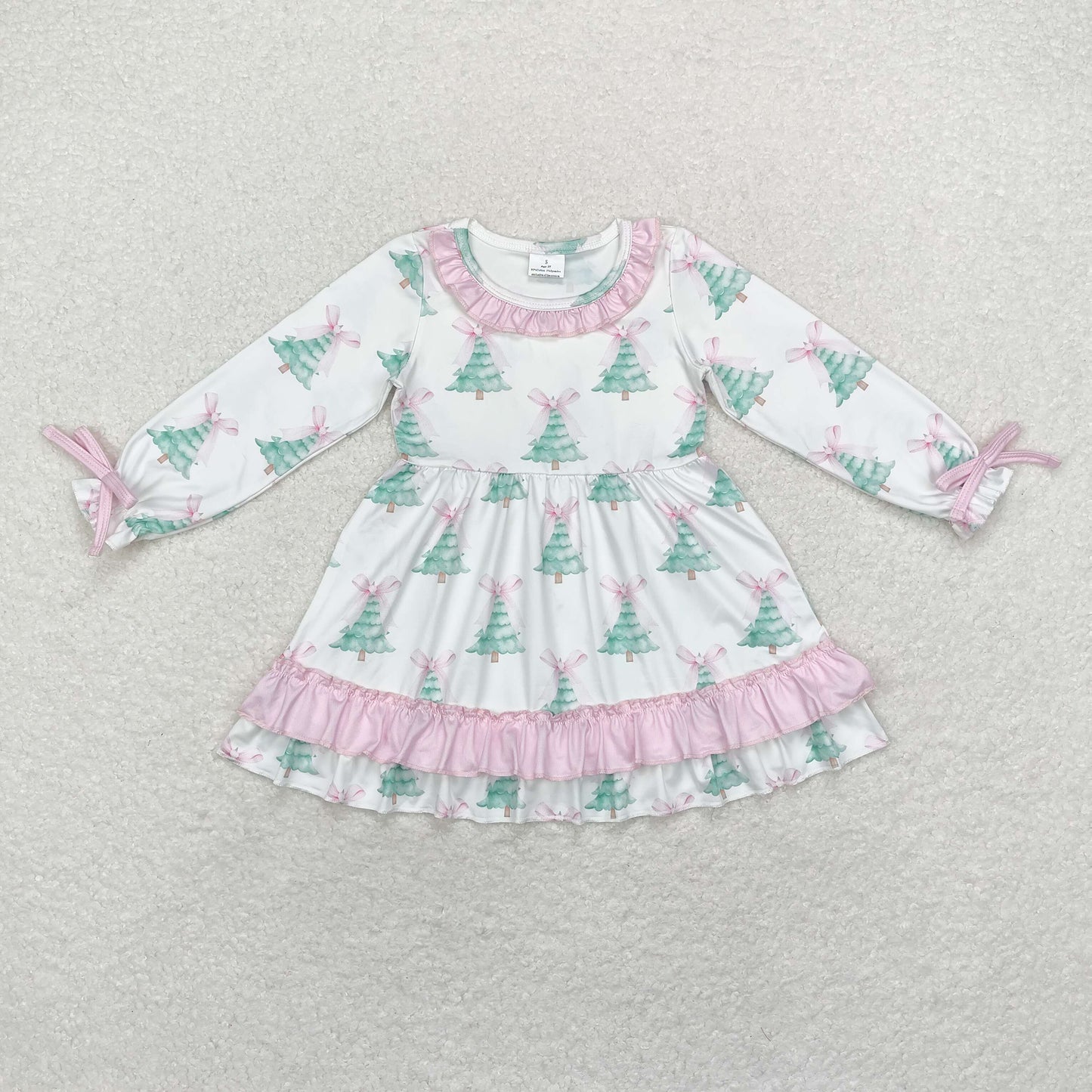 Christmas tree GLD0740 girl dress 202409 RTS