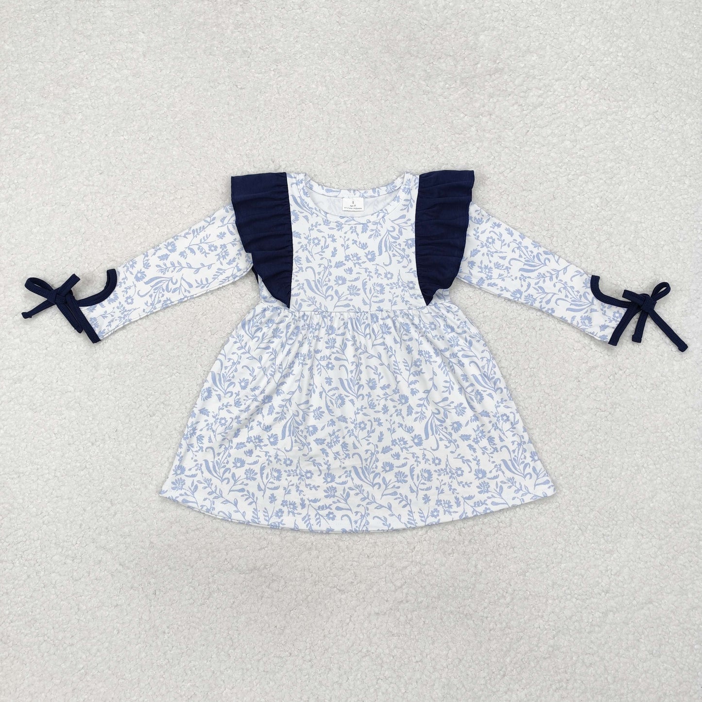 GLD0836 flower sibling girl dress long sleeve 202410 RTS