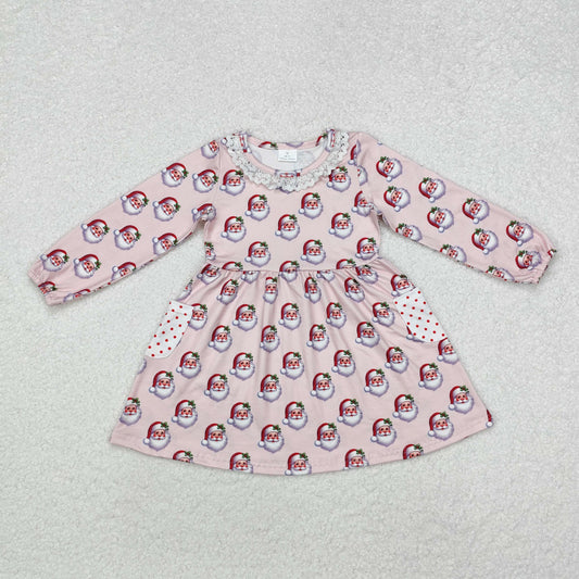 GLD0839 christmas santa pockets girl dress 202411 RTS(