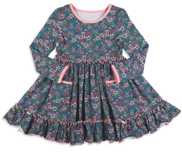 flowers GLD0844 sibling girl dress preorder 202408