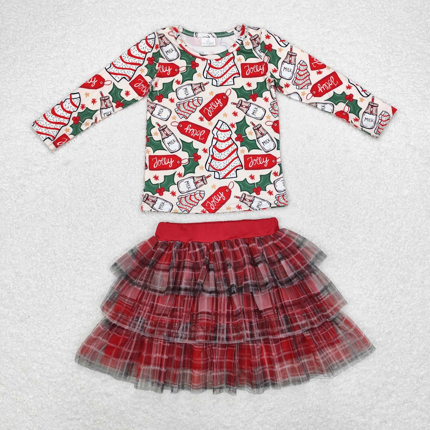 GLD0883组合 Christmas tulle skirt girl skirt outfit  202409 RTS