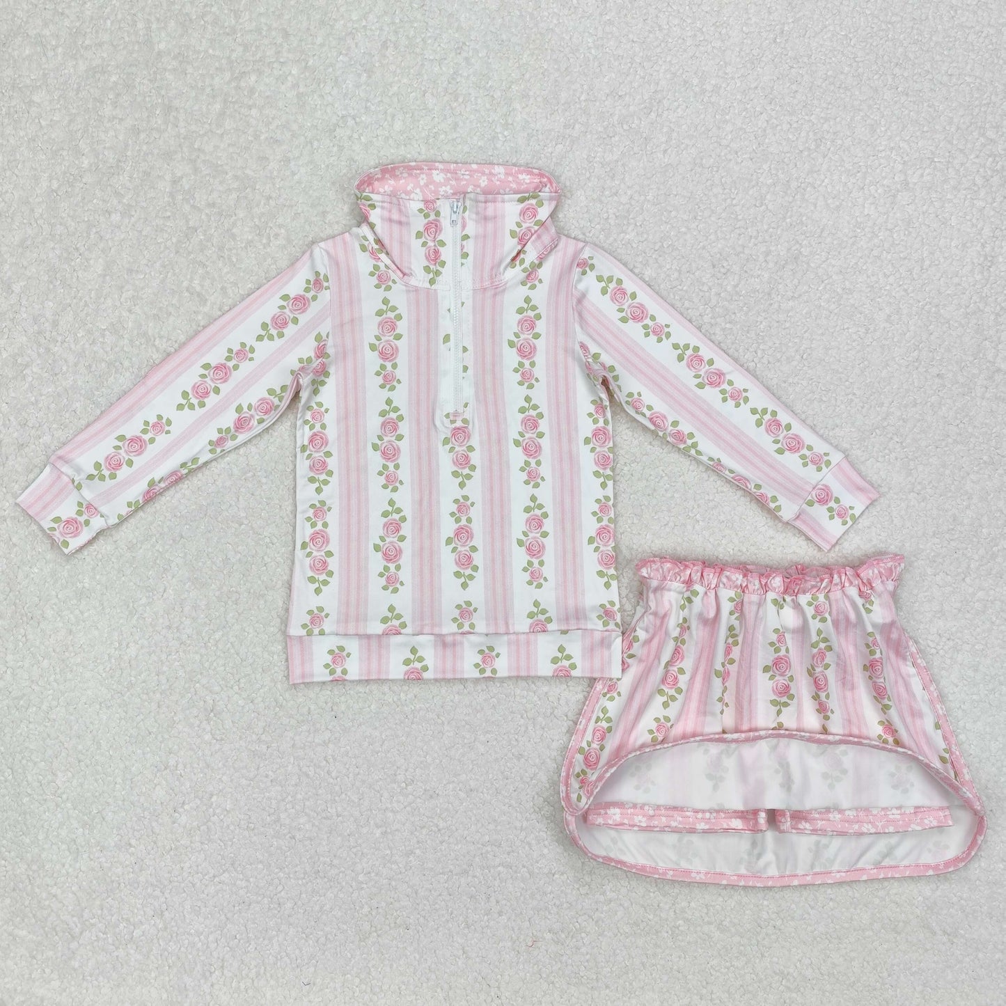 GLD1002 flower ruffle shorts skrit girl summer outfit 202503 RTS