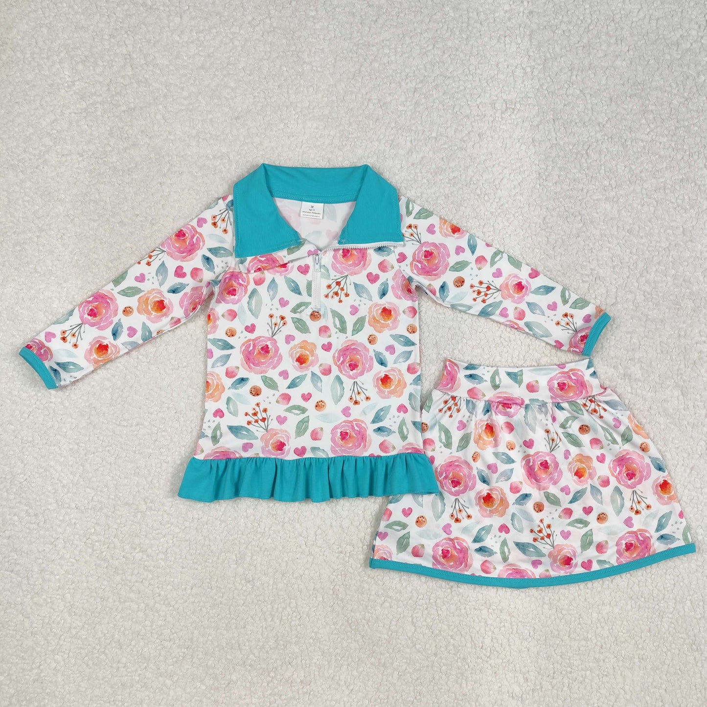 GLD1009 flower ruffle shorts skrit girl summer outfit 202502 RTS
