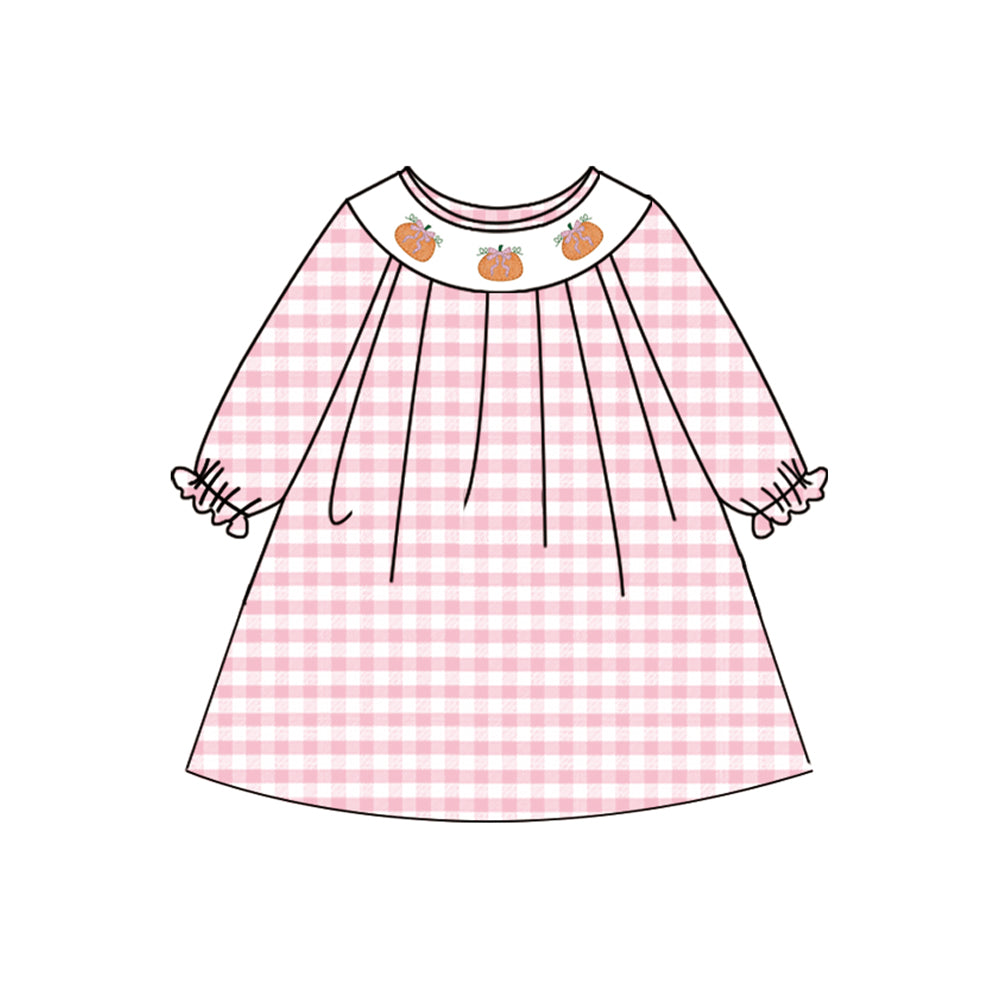 GLD1024 smocked Halloween pumpkin girl summer dress 202503 preorder