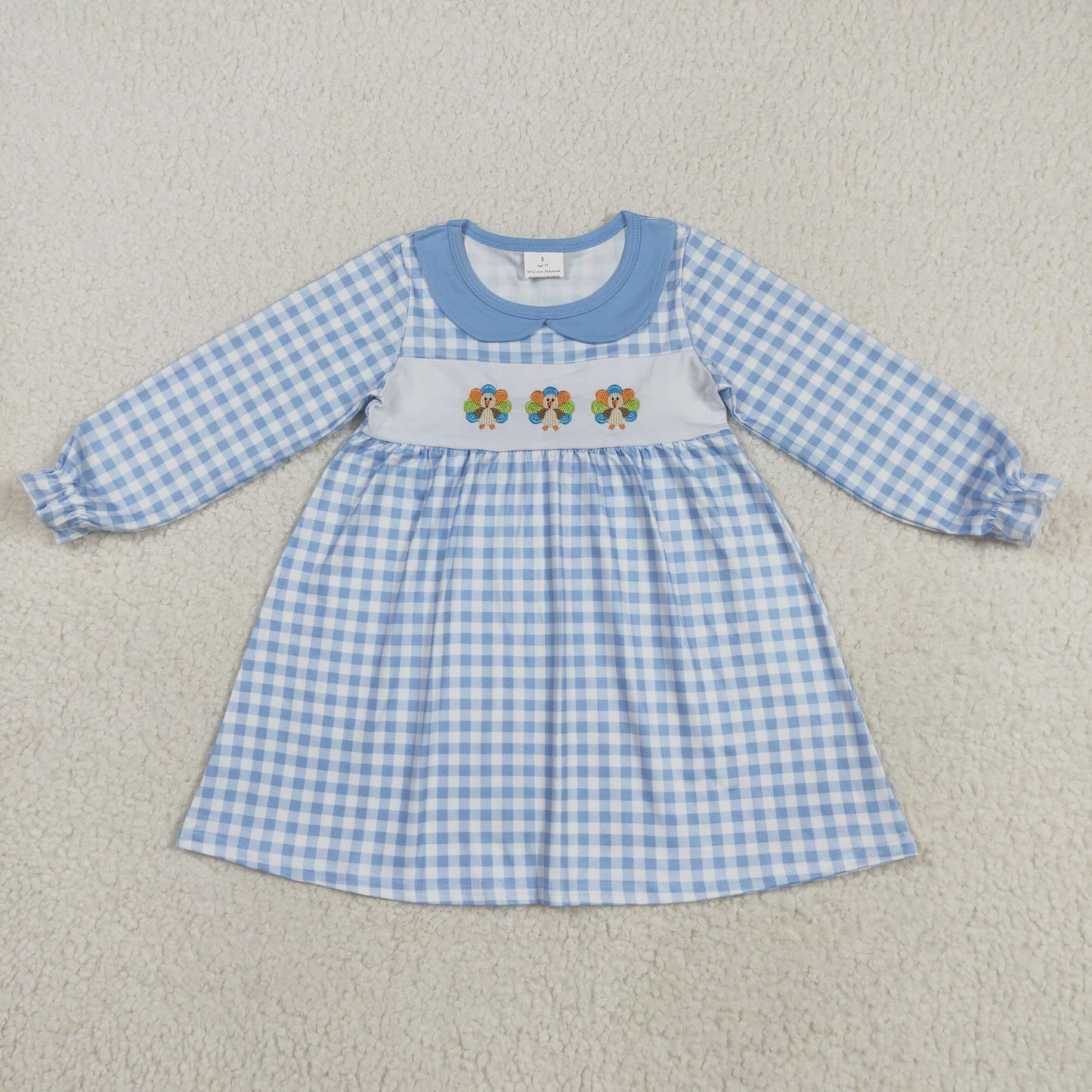 GLD1070 Thanksgiving embroidery girl dress 202508 RTS
