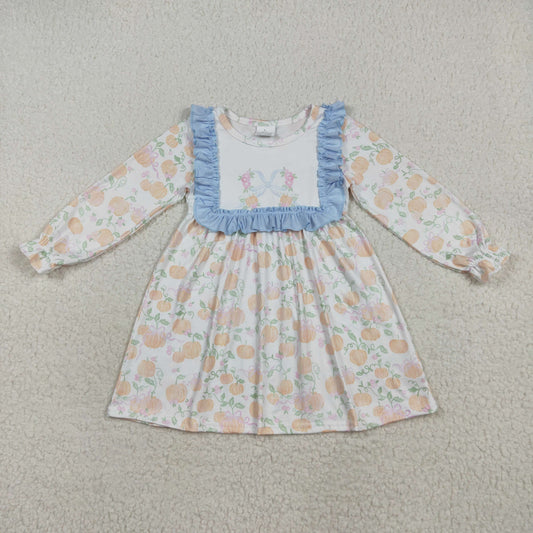 GLD1084 Halloween pumpkin girl  dress 202507 RTS