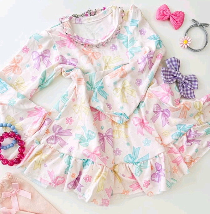 GLD1121 bow girl dress 202506 preorder