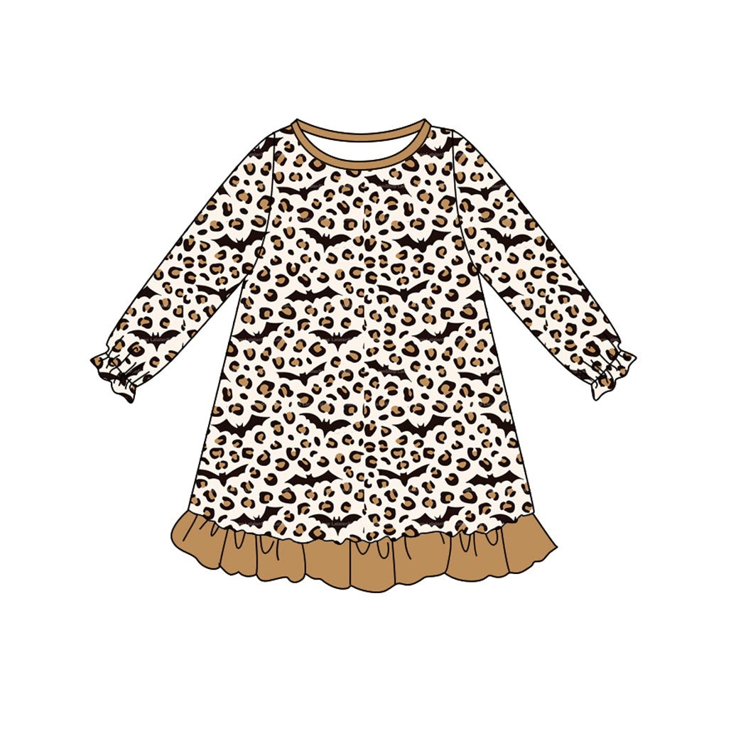 GLD1125 leopard bat Halloween girl dress 202506 preorder