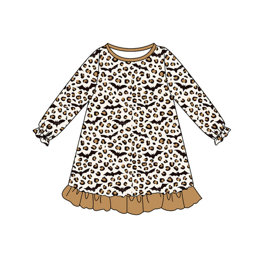 GLD1125 leopard bat Halloween  girl  dress 202506 preorder